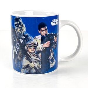 Star Wars The Force Awakens ceramic coffee mug with Finn, Rey, Chewbacca & more